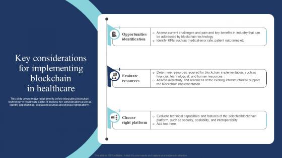 Key Considerations For Implementing Blockchain In Healthcare Guide Of Digital Transformation DT SS
