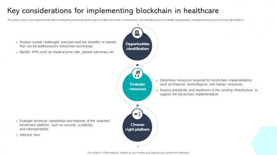 Key Considerations For Implementing Blockchain In Healthcare Integrating Healthcare Technology DT SS V