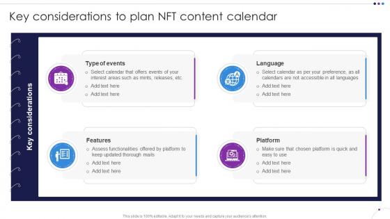 Key Considerations To Plan NFT Content Calendar Unlocking New Opportunities With NFTs BCT SS