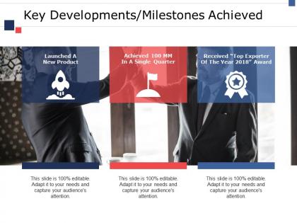 Key developments milestones achieved ppt infographics diagrams