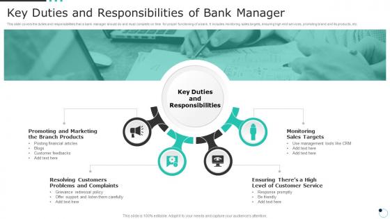 Key Duties And Responsibilities Of Bank Manager