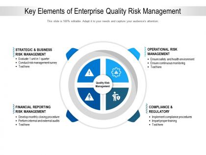 Key elements of enterprise quality risk management