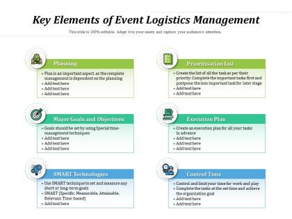 Key elements of event logistics management