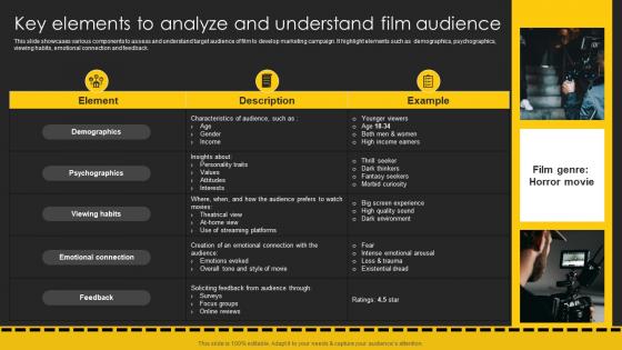 Key Elements To Analyze And Understand Film Movie Marketing Plan To Create Awareness Strategy SS V