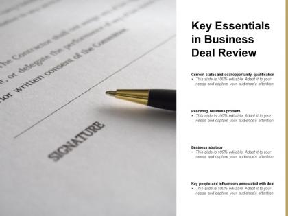 Key essentials in business deal review