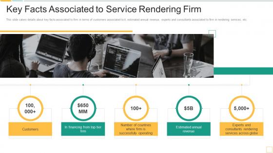 Key Facts Associated To Service Rendering Firm Service Promotion Pitch Deck