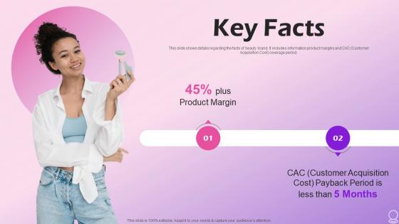 Key Facts Beauty Brand Investor Funding Elevator Pitch Deck