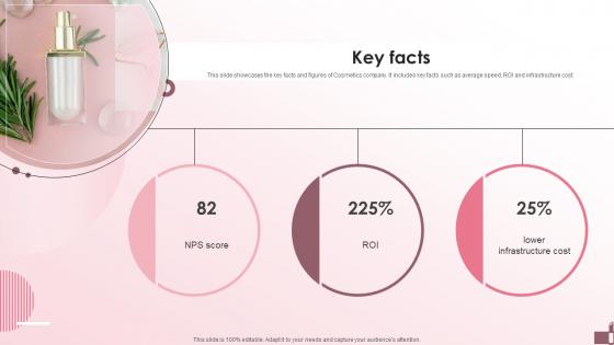 Key Facts Beauty Products Company Investment Funding Elevator Pitch Deck