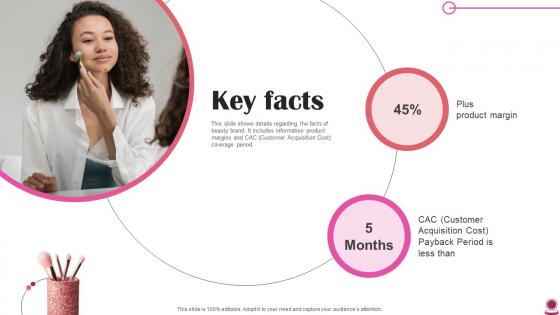 Key Facts Cosmetics Brand Fundraising Pitch Deck