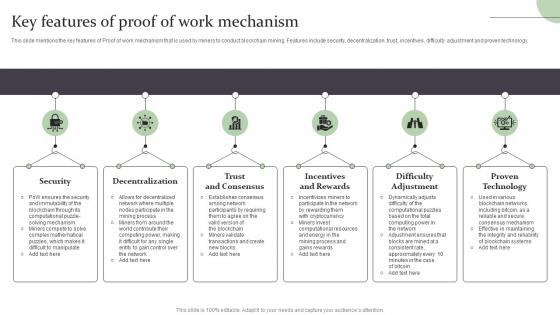 Key Features Of Proof Of Work Mechanism Complete Guide On How Blockchain BCT SS