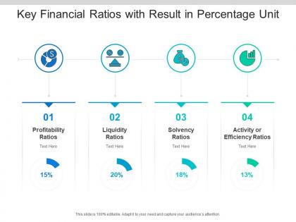 Key financial ratios with result in percentage unit