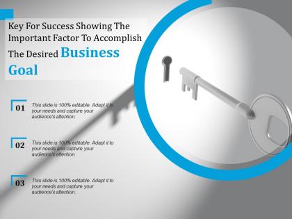 Key for success showing the important factor to accomplish the desired business goal