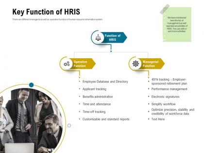 Key function of hris simplify ppt powerpoint presentation layouts visual aids