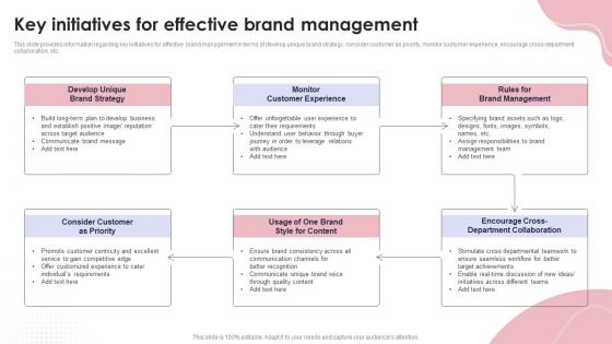 Key Initiatives For Effective Brand Management Ppt Powerpoint Presentation Diagrams