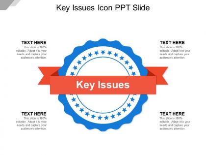 Key issues icon ppt slide