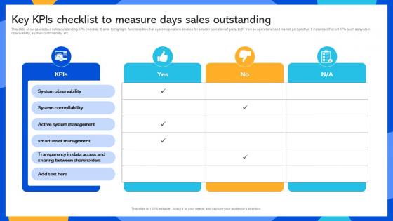 Key Kpis Checklist To Measure Days Sales Outstanding
