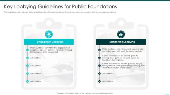 Key Lobbying Guidelines For Public Foundations Philanthropy Advocacy Playbook