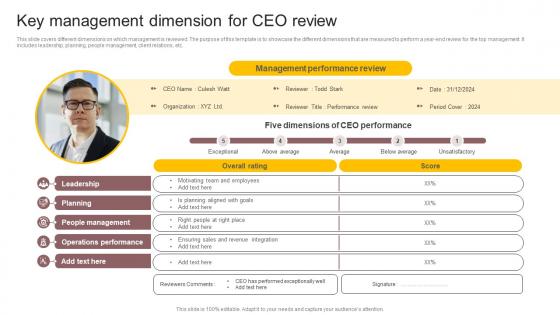 Key Management Dimension For CEO Review