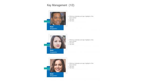 Key Management Proposal Offer Request One Pager Sample Example Document