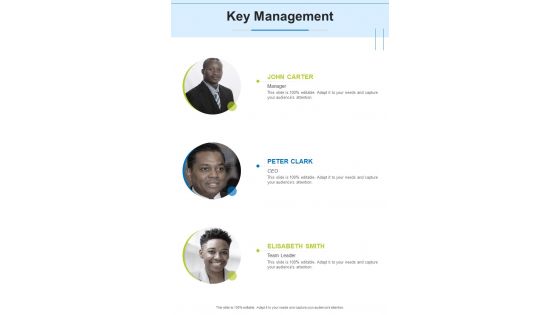 Key Management Recruitment Proposal One Pager Sample Example Document