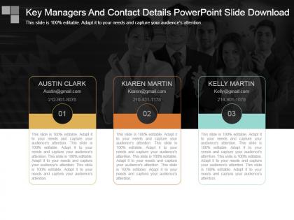 Key managers and contact details powerpoint slide download