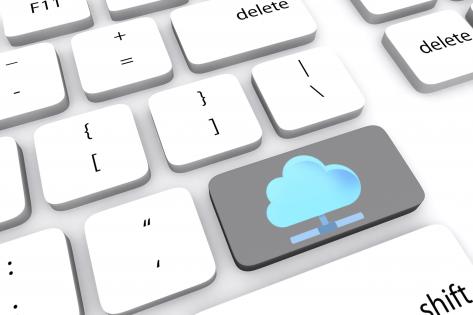 Key of cloud computing stock photo