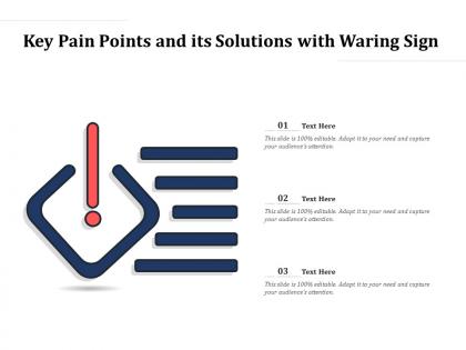 Key pain points and its solutions with warning sign