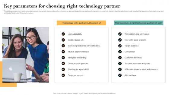 Key Parameters For Choosing Right Technology Partner Guide For Successful Transforming Insurance