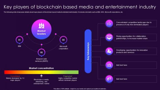 Key Players Of Blockchain Based Media And Entertainment Role Of Blockchain In Media BCT SS
