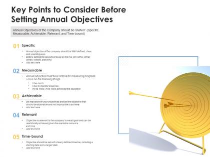 Key points to consider before setting annual objectives