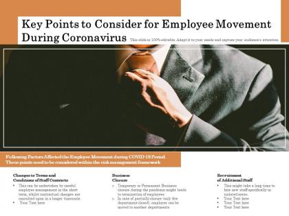 Key points to consider for employee movement during coronavirus