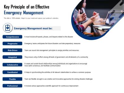 Key principle of an effective emergency management