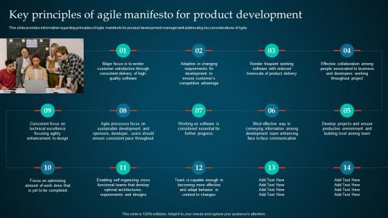 Key Principles Of Agile Manifesto For Product Development Managing Product Through Agile Playbook