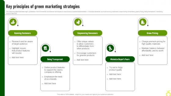Key Principles Of Green Marketing Strategies Green Advertising Campaign Launch Process MKT SS V