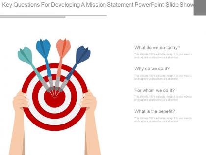 Key questions for developing a mission statement powerpoint slide show