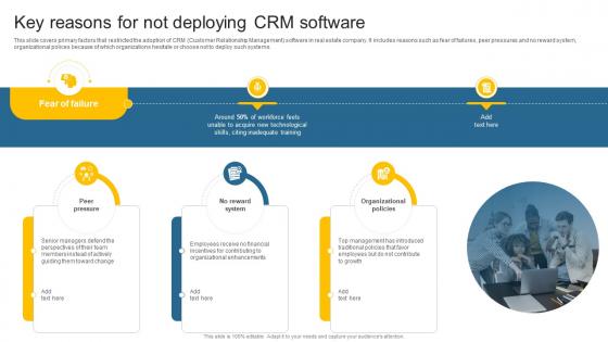 Key Reasons For Not Deploying CRM Software Leveraging Effective CRM Tool In Real Estate Company