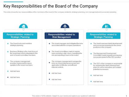 Key responsibilities of the board stakeholder governance to improve overall corporate performance