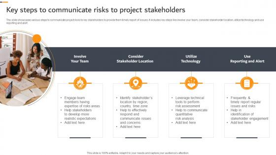Key Steps To Communicate Risks To Project Stakeholders