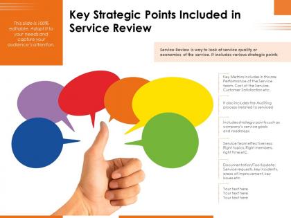 Key strategic points included in service review
