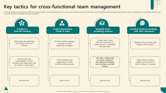 Key Tactics For Cross Functional Team Management