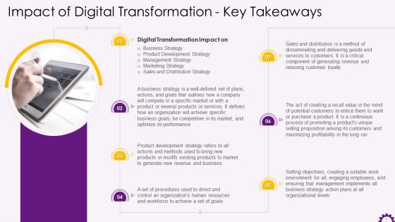 Key Takeaways From Impact Of Digital Transformation Session Training Ppt