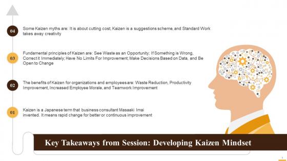 Key Takeaways from Kaizen Training Sessions Training Ppt
