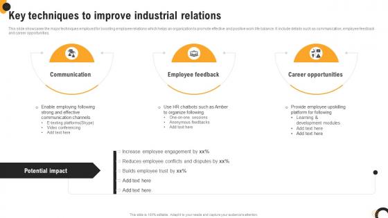 Key Techniques To Improve Industrial Relations