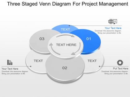 Kg three staged venn diagram for project management powerpoint template