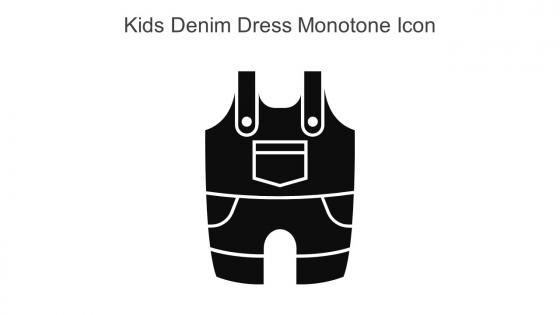 Kids Denim Dress Monotone Icon In Powerpoint Pptx Png And Editable Eps Format