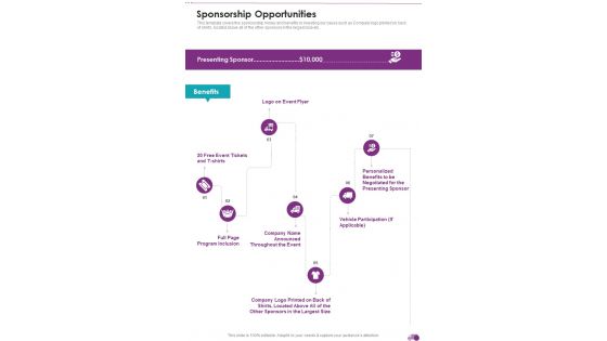 Kids Home Care Truck Sponsorship Opportunities One Pager Sample Example Document