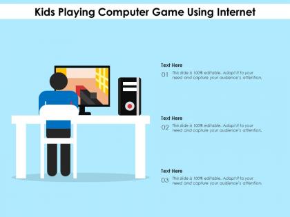 Kids playing computer game using internet
