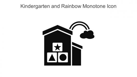 Kindergarten And Rainbow Monotone Icon In Powerpoint Pptx Png And Editable Eps Format