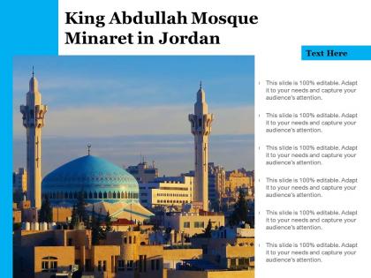 King abdullah mosque minaret in jordan