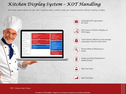 Kitchen display system kot handling generation ppt presentation summary layout